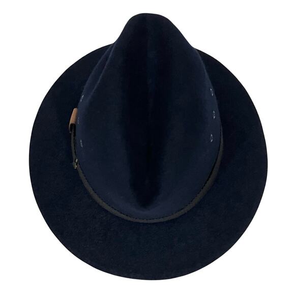 Kenwood Men’s Vintage Hat 100% Wool Fedora Navy Blue with Band Lined Size 7 - Picture 8 of 11